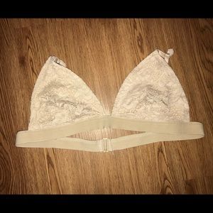 Tan lace bralette